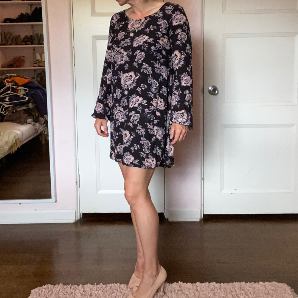 Billabong floral print mini babydoll shift dress